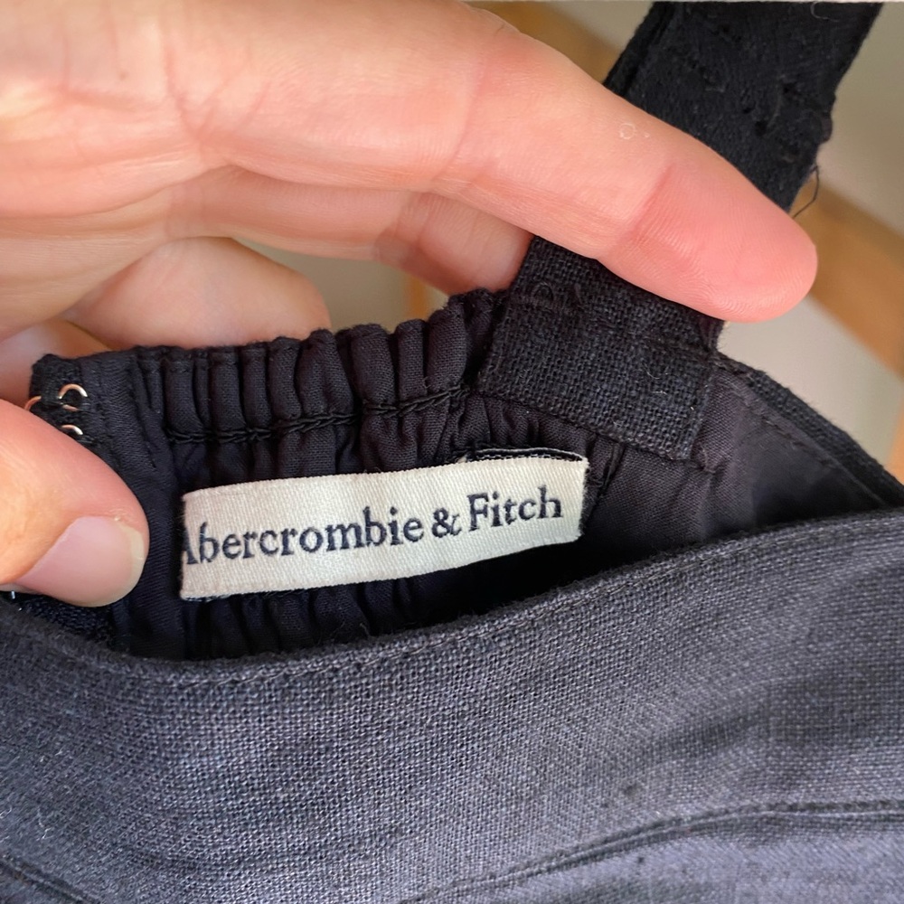 Abercrombie Black Linen-Blend Mini Dress - Picture 9 of 15